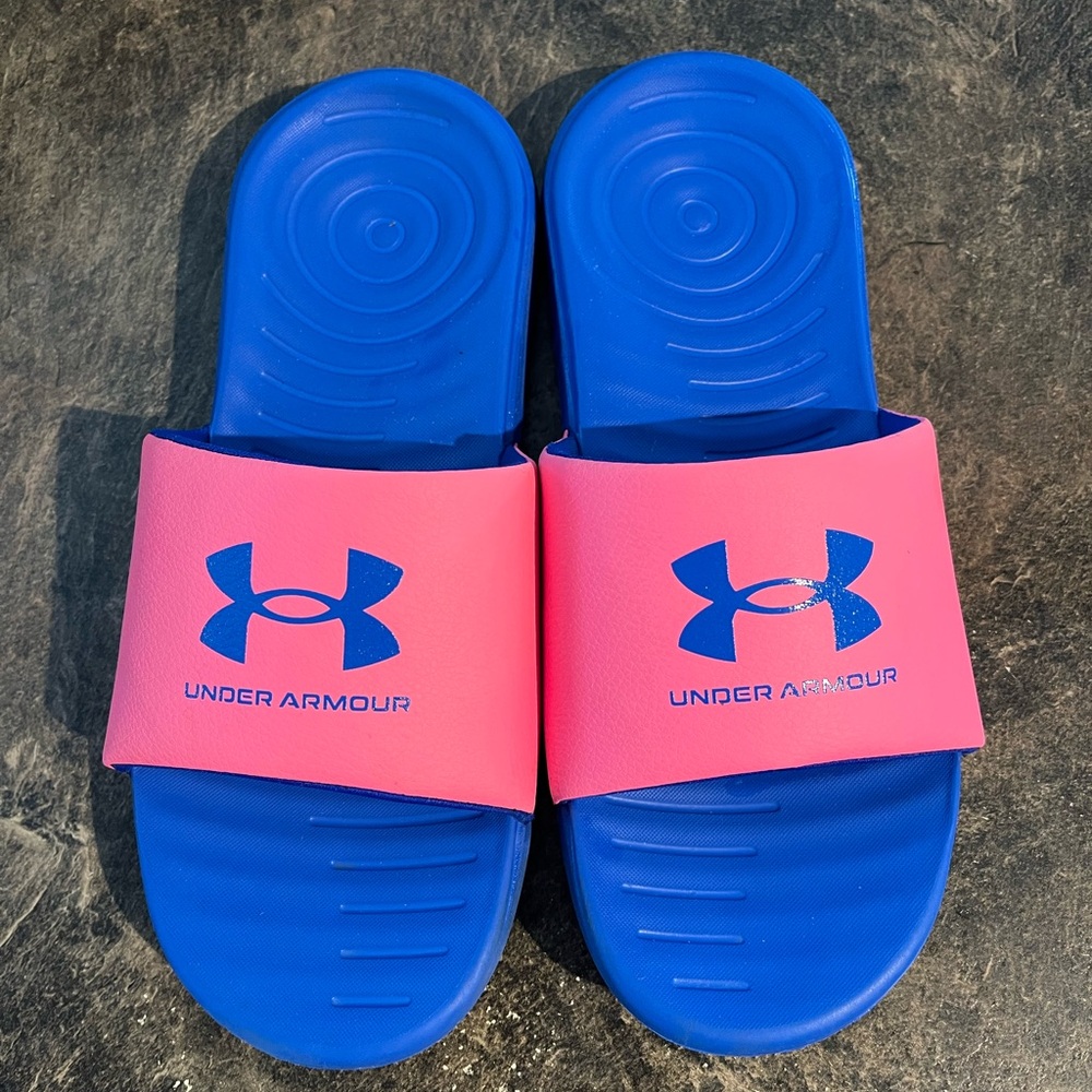 𝐔𝐧𝐝𝐞𝐫 𝐀𝐫𝐦𝐨𝐮𝐫 𝐒𝐥𝐢𝐝𝐞𝐬, Pink and Blue, Size 8